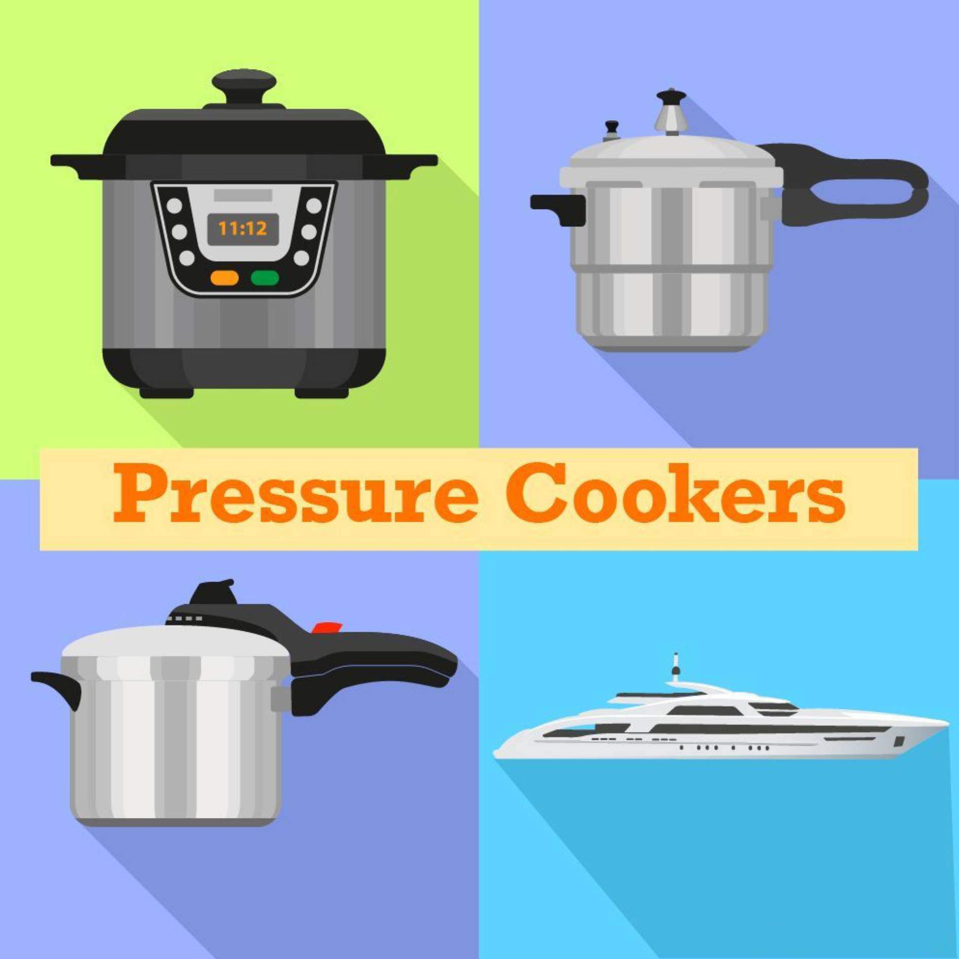 Pressure cookers and a superyacht