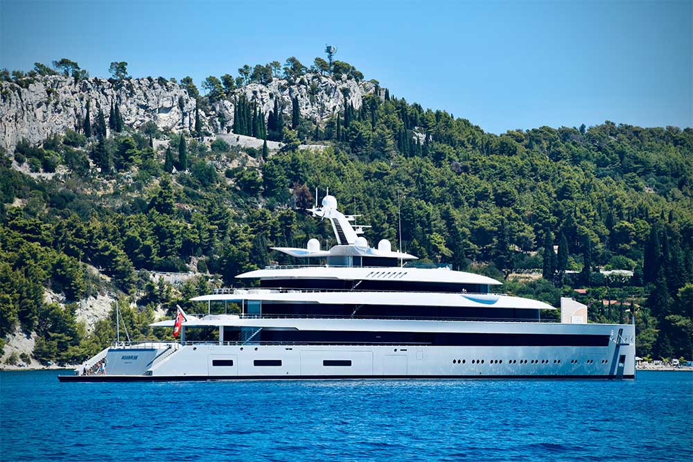 Superyacht off the coast of Croatia