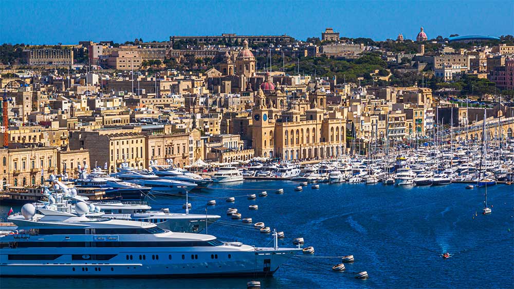 Valetta port bustling with superyachts to illustrate how busy the Med is in summer